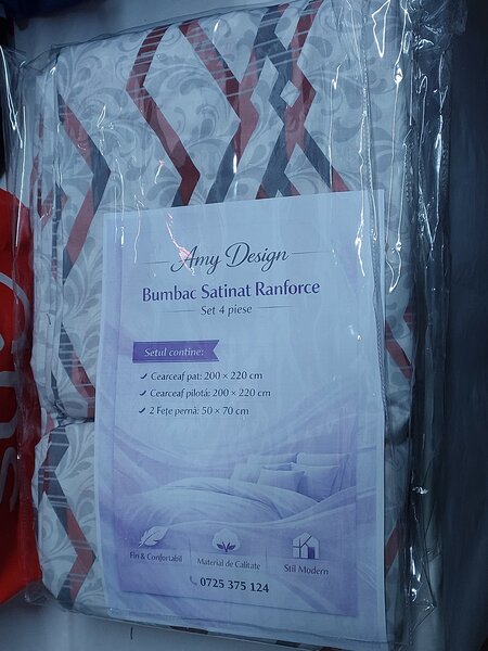 Lenjerie de pat bumbac satinat ranforce