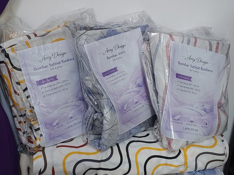 Lenjerie de pat bumbac satinat ranforce