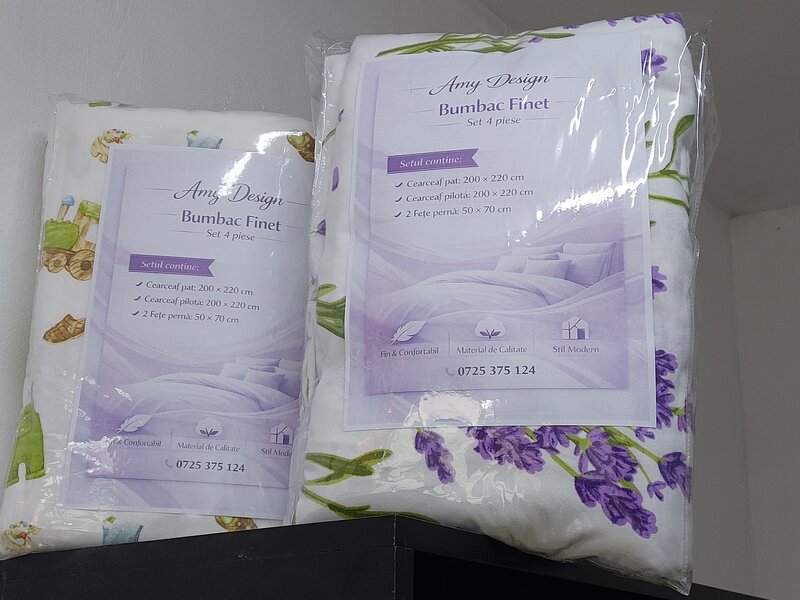 Lenjerie de pat bumbac satinat ranforce